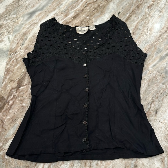 80's Rayon Fitted Blouse - Picture 1 of 7